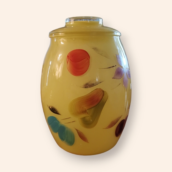VINTAGE BARTLETT COLLINS COOKIE JAR YELLOW FRUITS FLOWERS - Picture 5 of 5